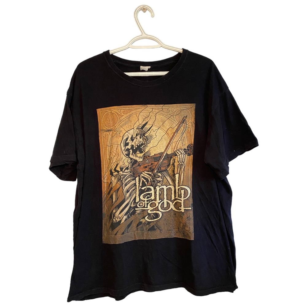 Lamb of God Skeleton Violinist Heavy Metal Band Tee
